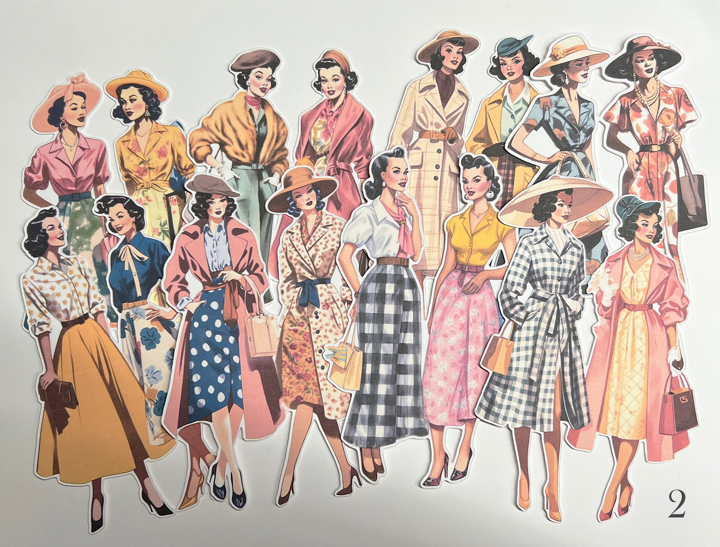 Mid Century Ladies Fussy Cuts - Set 2