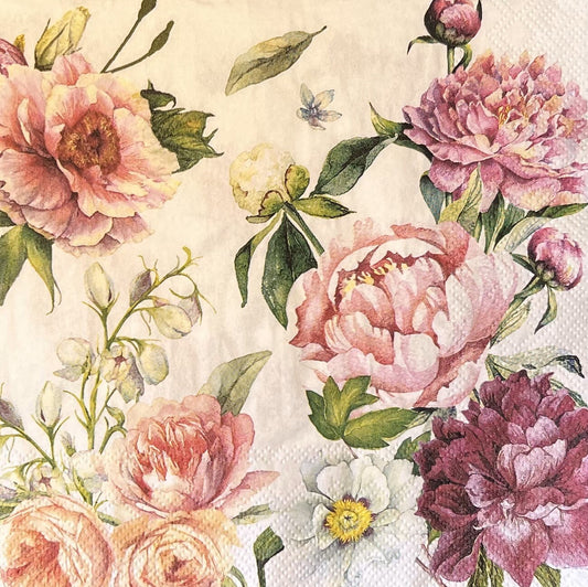 Artistic napkins Florals and bee illustrations, mixed media, collage, Paper crafting (etsy image id: 4854412223)
