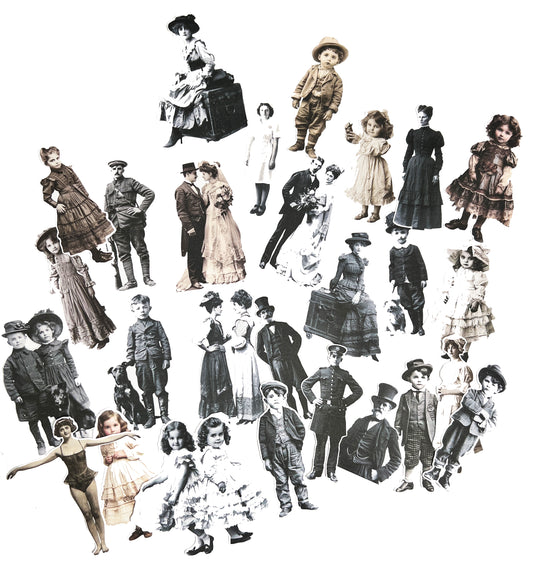 Vintage Style Paper Dolls - Set 1 - 5 inches High