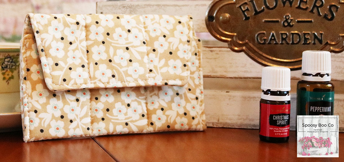 Apple Blossom Country Chic Essential Oils Travel Pouch purse organizer gift for mom (etsy image id: 1601025785)