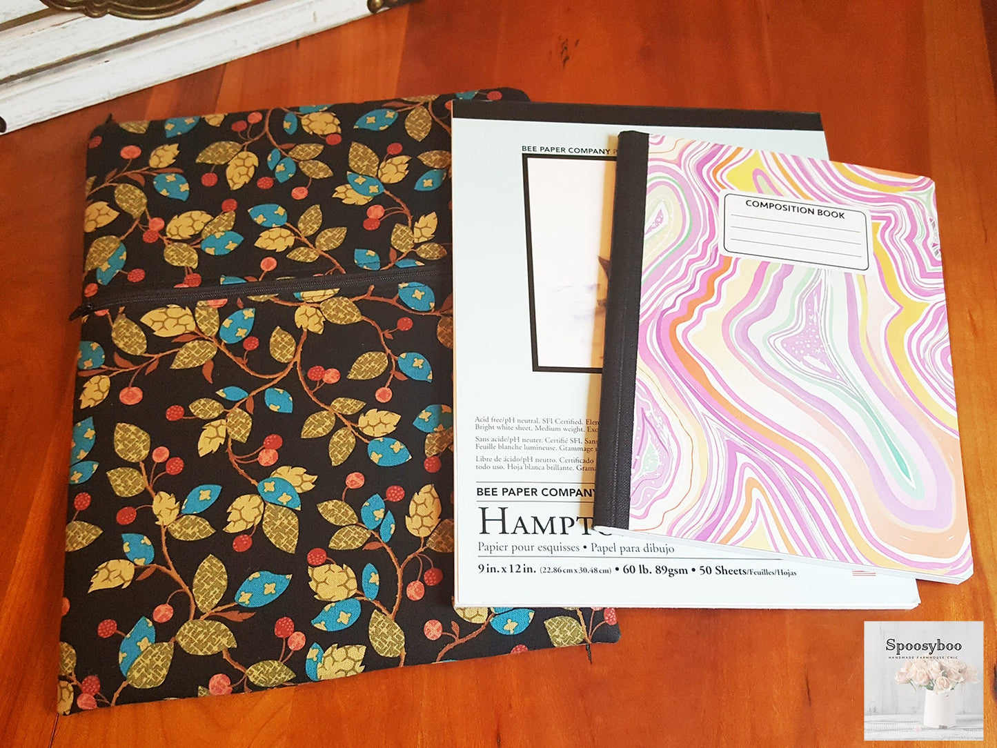Vine Print Padded Laptop Sleeve: Black iPad Pro 12.9 or 13 inch Case (etsy image id: 1650289214)