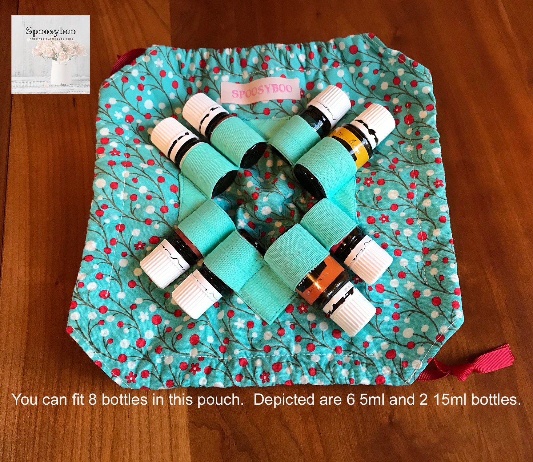 Essential Oil Pouch: 8-Bottle Fleece-Lined Holiday Print (etsy image id: 1682087336)