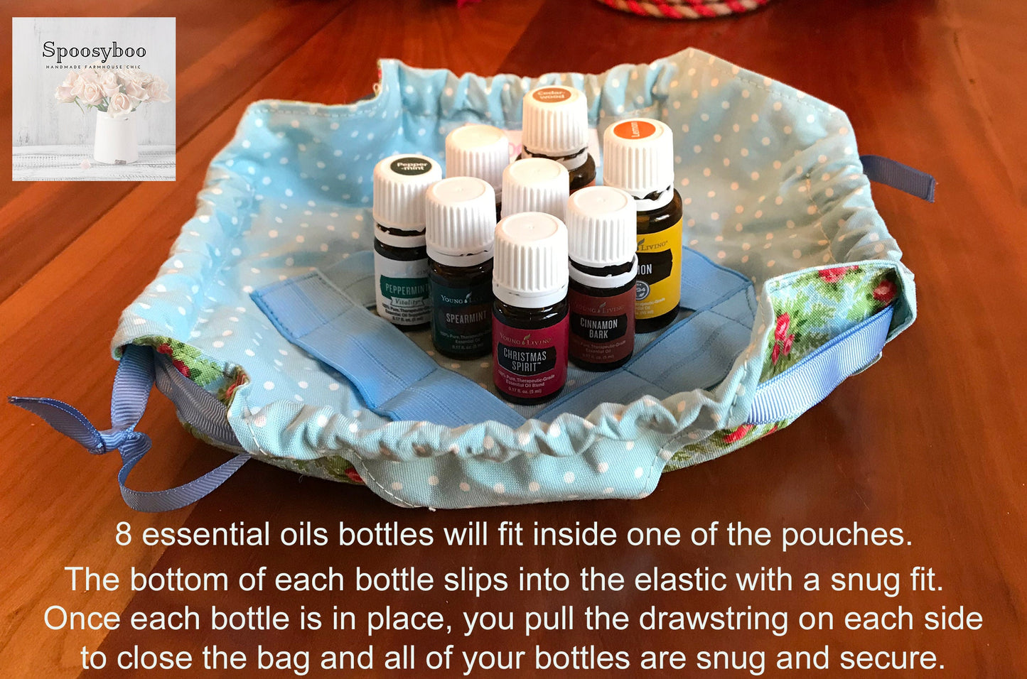 Essential Oil Pouch: 8-Bottle Fleece-Lined Holiday Print (etsy image id: 1729559601)