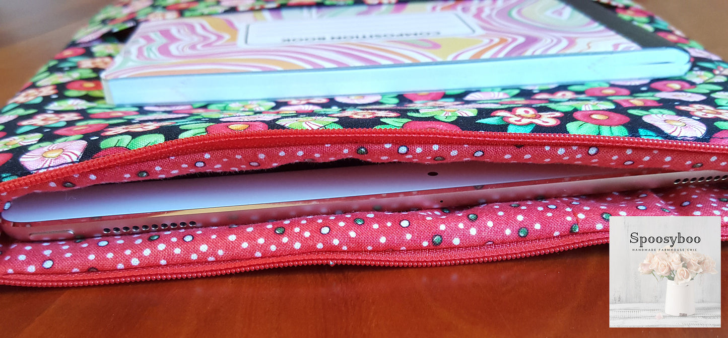 Floral iPad Pro 12.9/13" Laptop Sleeve: Padded Zipper Case (etsy image id: 1730812335)