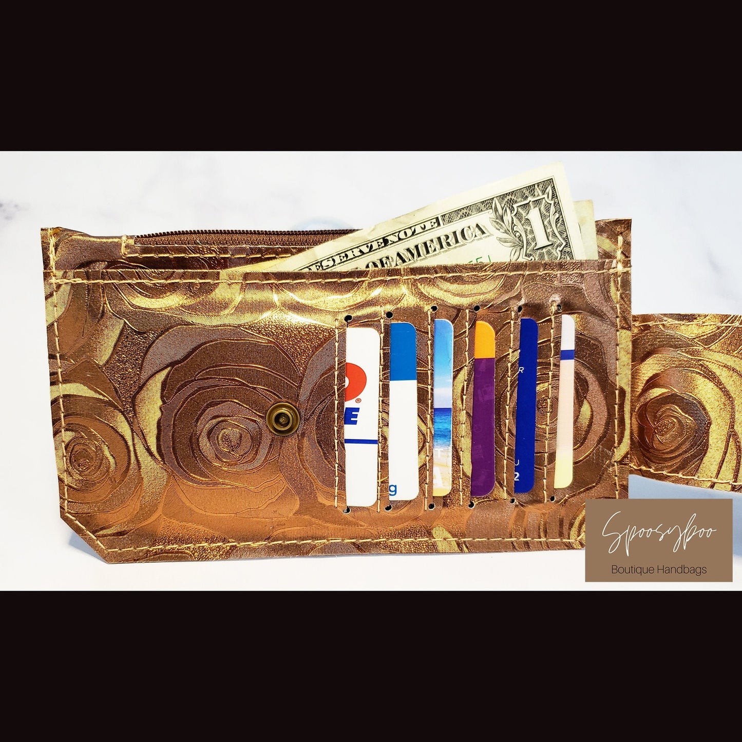 Copper Roses Minimalist purse Pal slim vinyl wallet (etsy image id: 3193697900)