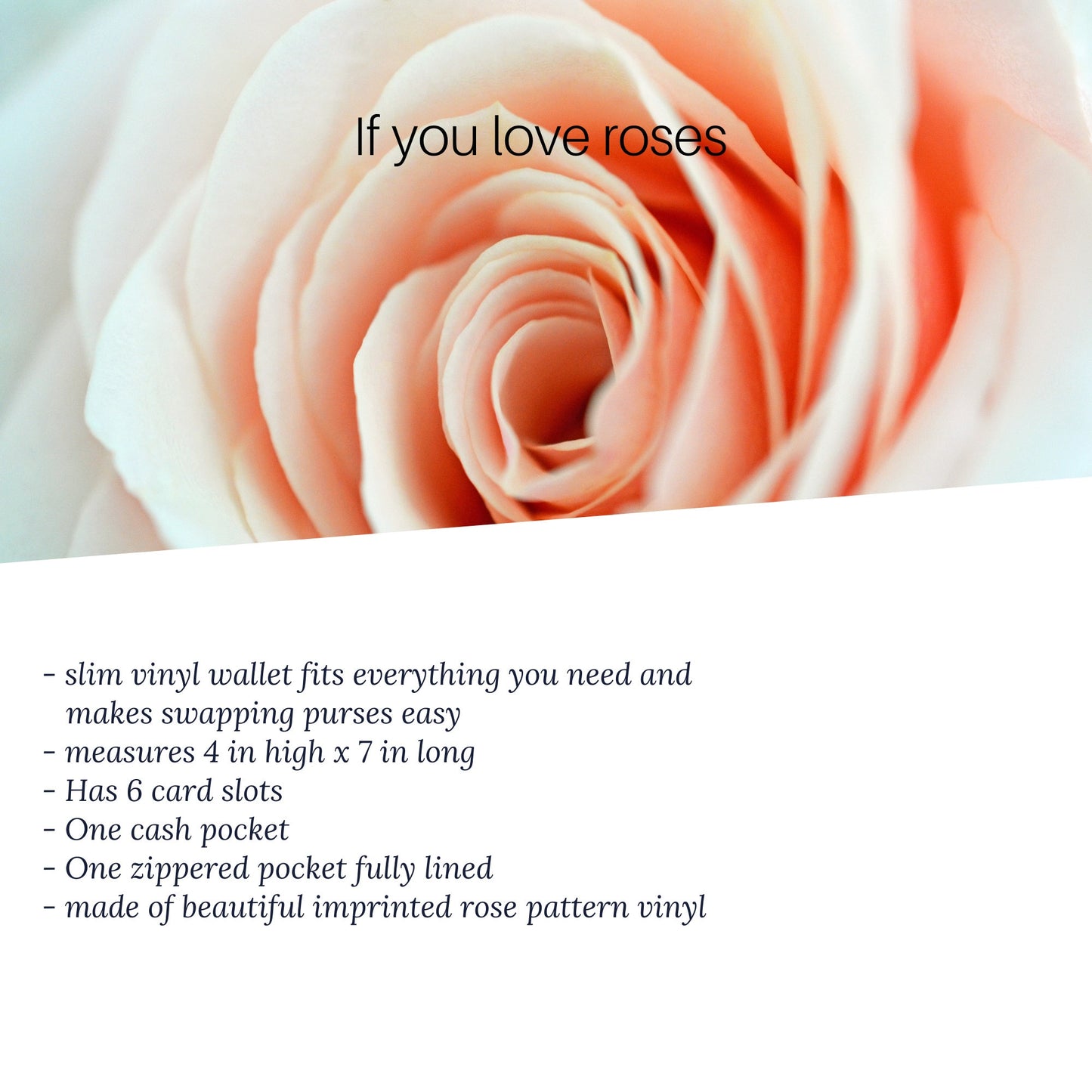 Copper Roses Minimalist purse Pal slim vinyl wallet (etsy image id: 3193756792)