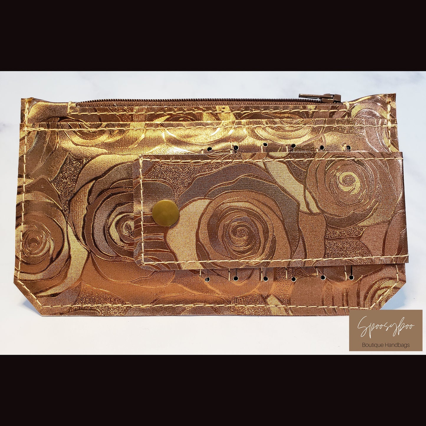 Copper Roses Minimalist purse Pal slim vinyl wallet (etsy image id: 3241394949)