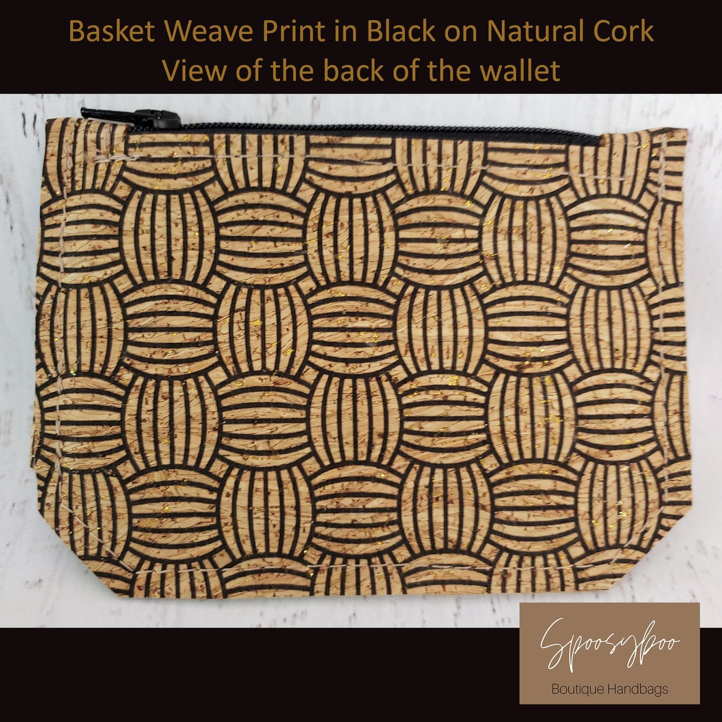 Handmade Cork Wallet: Slim Basket Weave Print, Minimalist Pocket (etsy image id: 3326099605)