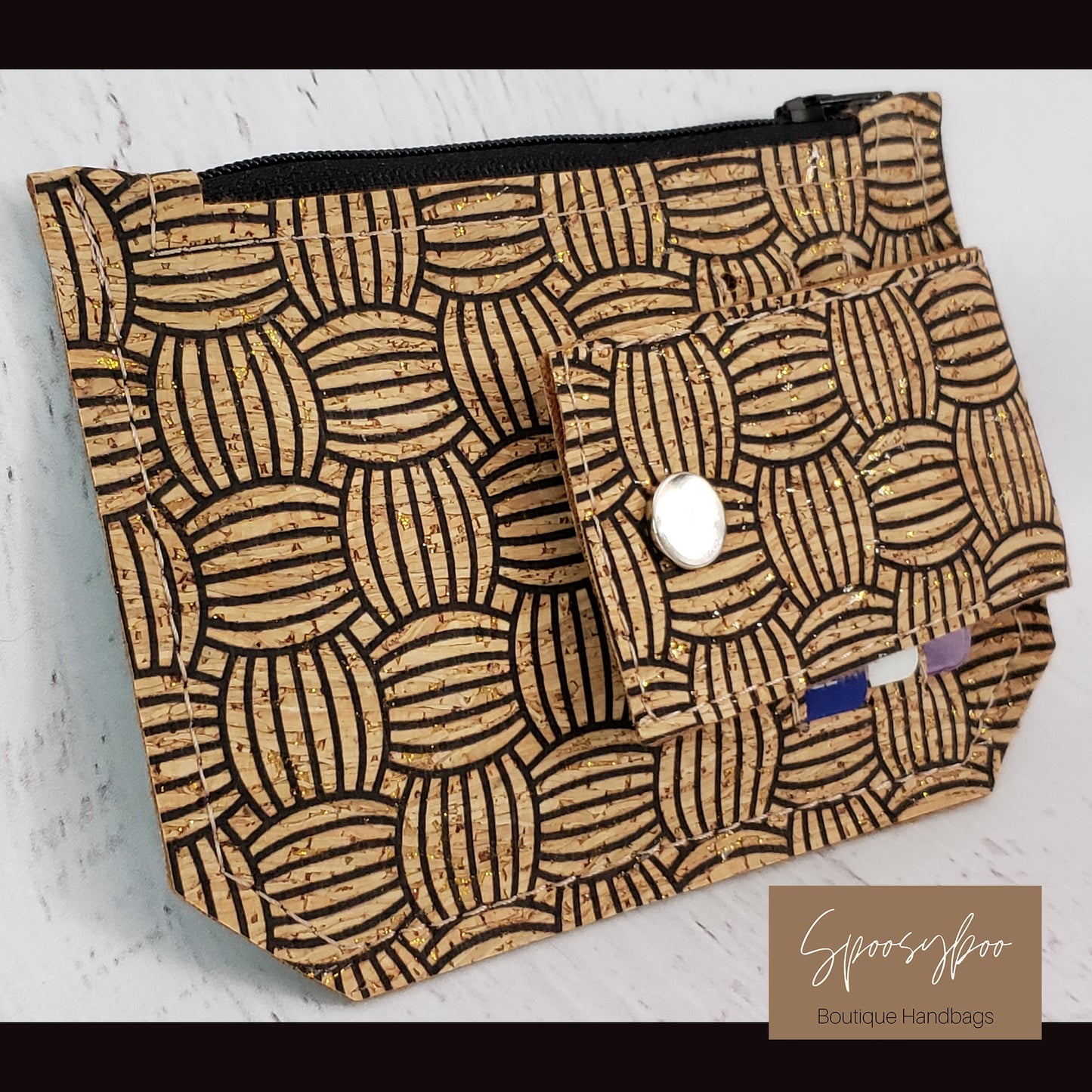 Handmade Cork Wallet: Slim Basket Weave Print, Minimalist Pocket (etsy image id: 3326099675)