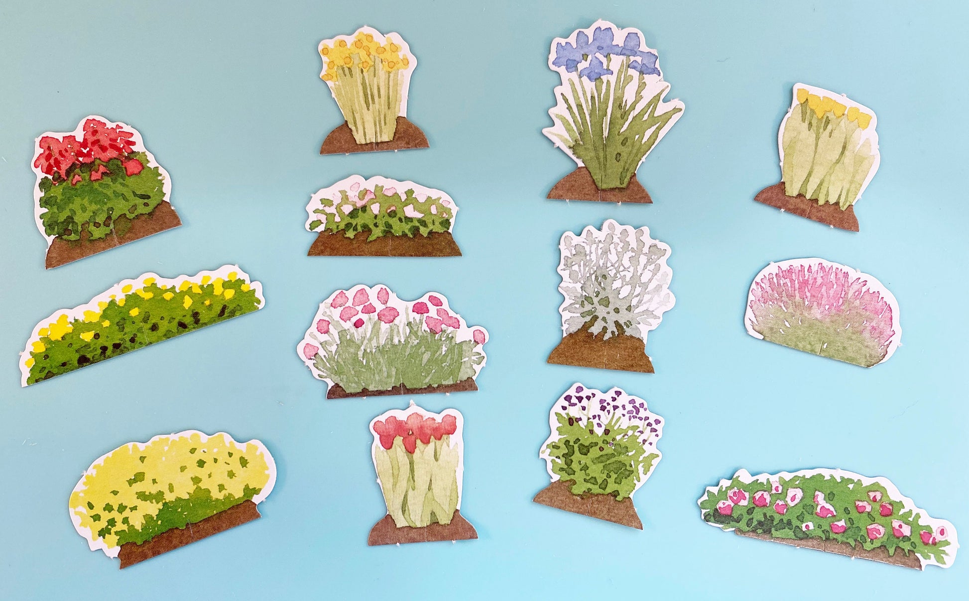 Botanical Die Cuts: Watercolor Garden Ephemera, Scrapbooking (40 Pieces) (etsy image id: 4076216520)