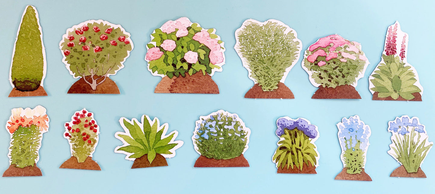 Botanical Die Cuts: Watercolor Garden Ephemera, Scrapbooking (40 Pieces) (etsy image id: 4123860935)