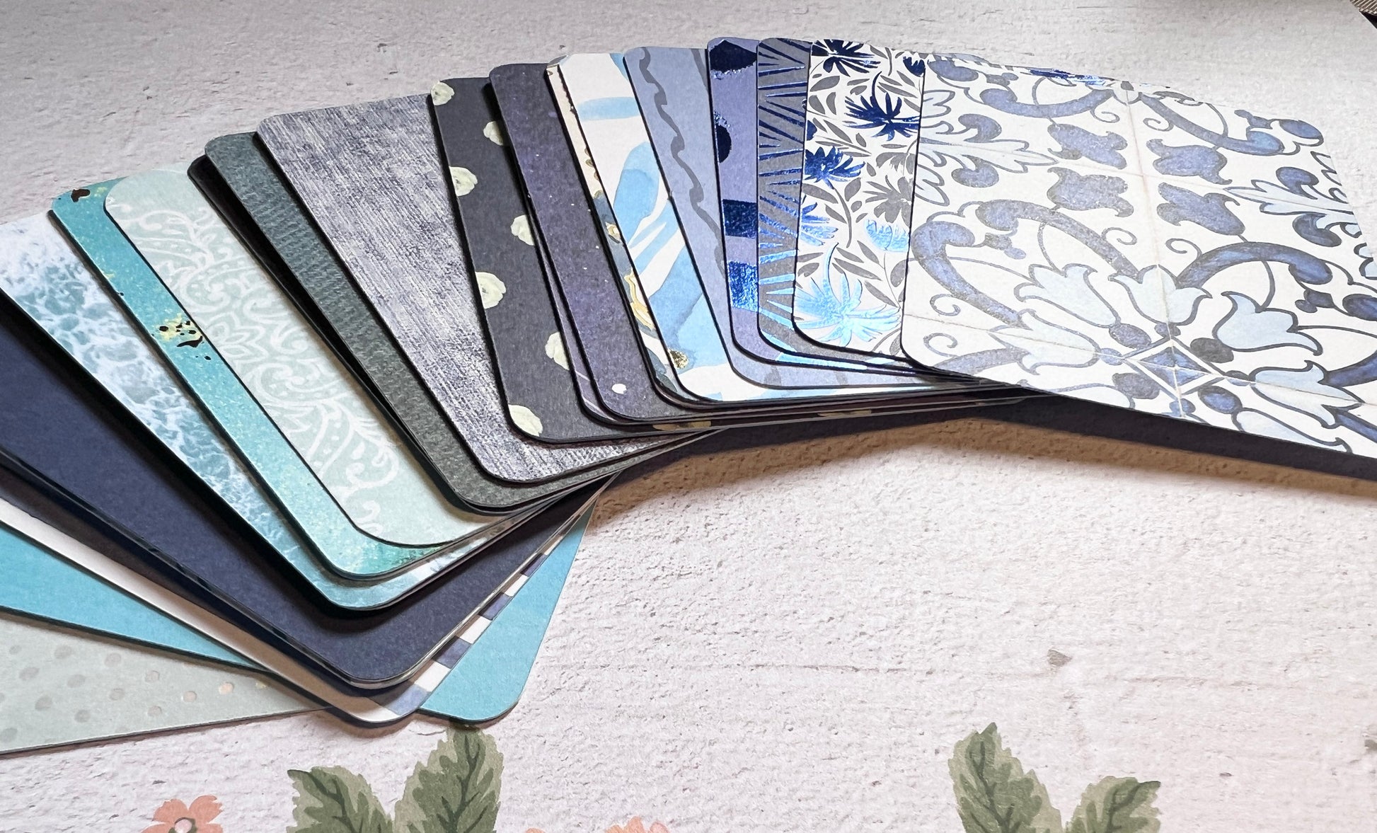 Blue-Themed Blank Planner Cards: 30 Unique 3x4" Journal Cards (etsy image id: 4885528304)