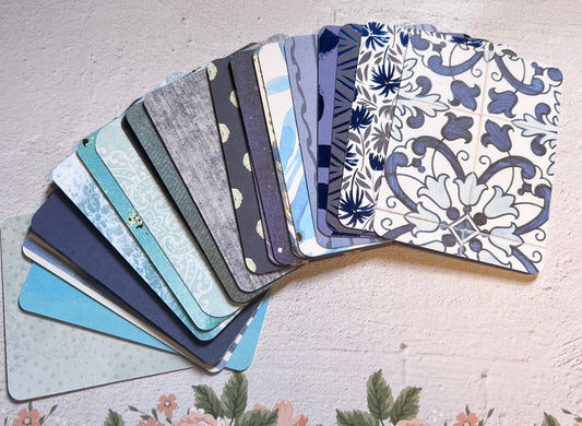 Blue-Themed Blank Planner Cards: 30 Unique 3x4" Journal Cards (etsy image id: 4885528340)