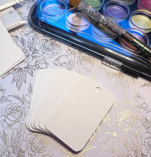 Blank Watercolor Paper Gift Tags: Cold Press, 140# (2.5”x1.5”) (etsy image id: 4917420494)