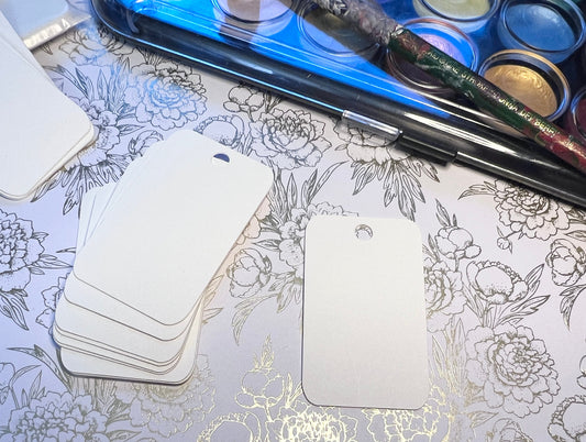 Blank Watercolor Paper Gift Tags: Cold Press, 140# (2.5”x1.5”) (etsy image id: 4965671709)