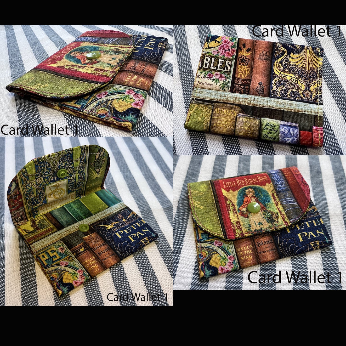 Card wallet - fabric with snap closure, one pocket for cards and cash, pocket size (etsy image id: 5257234092)