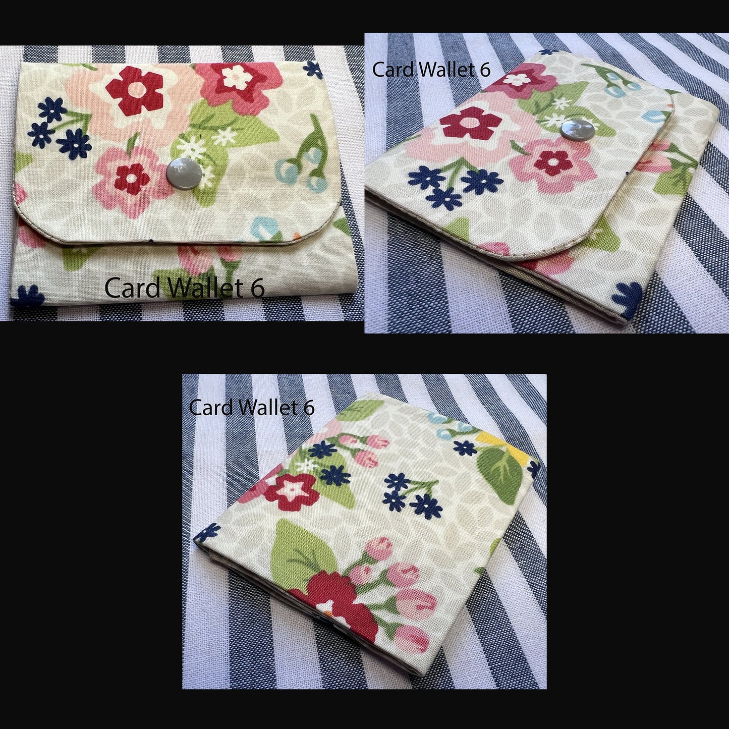 Card wallet - fabric with snap closure, one pocket for cards and cash, pocket size (etsy image id: 5305419659)