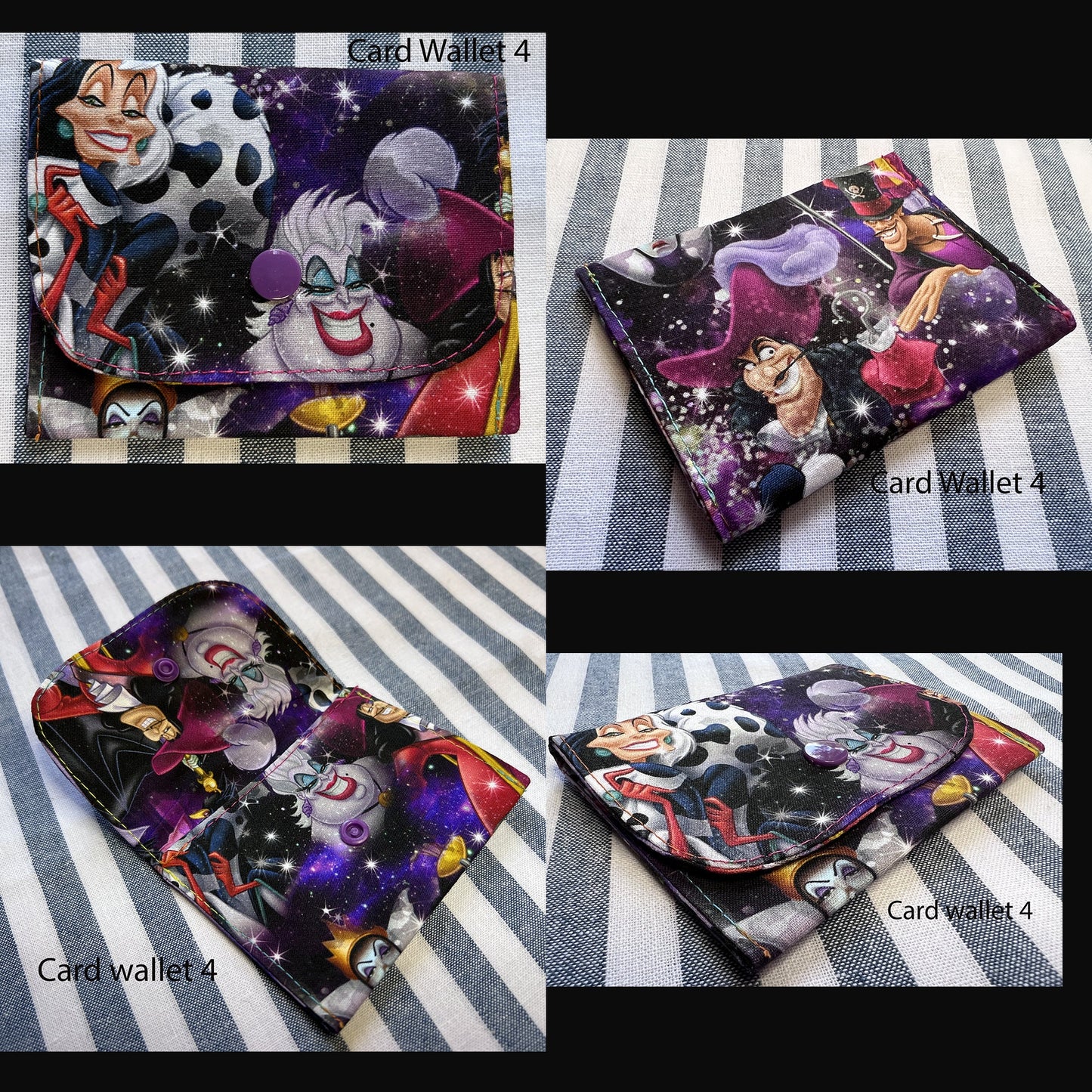 Card wallet - fabric with snap closure, one pocket for cards and cash, pocket size (etsy image id: 5305420093)