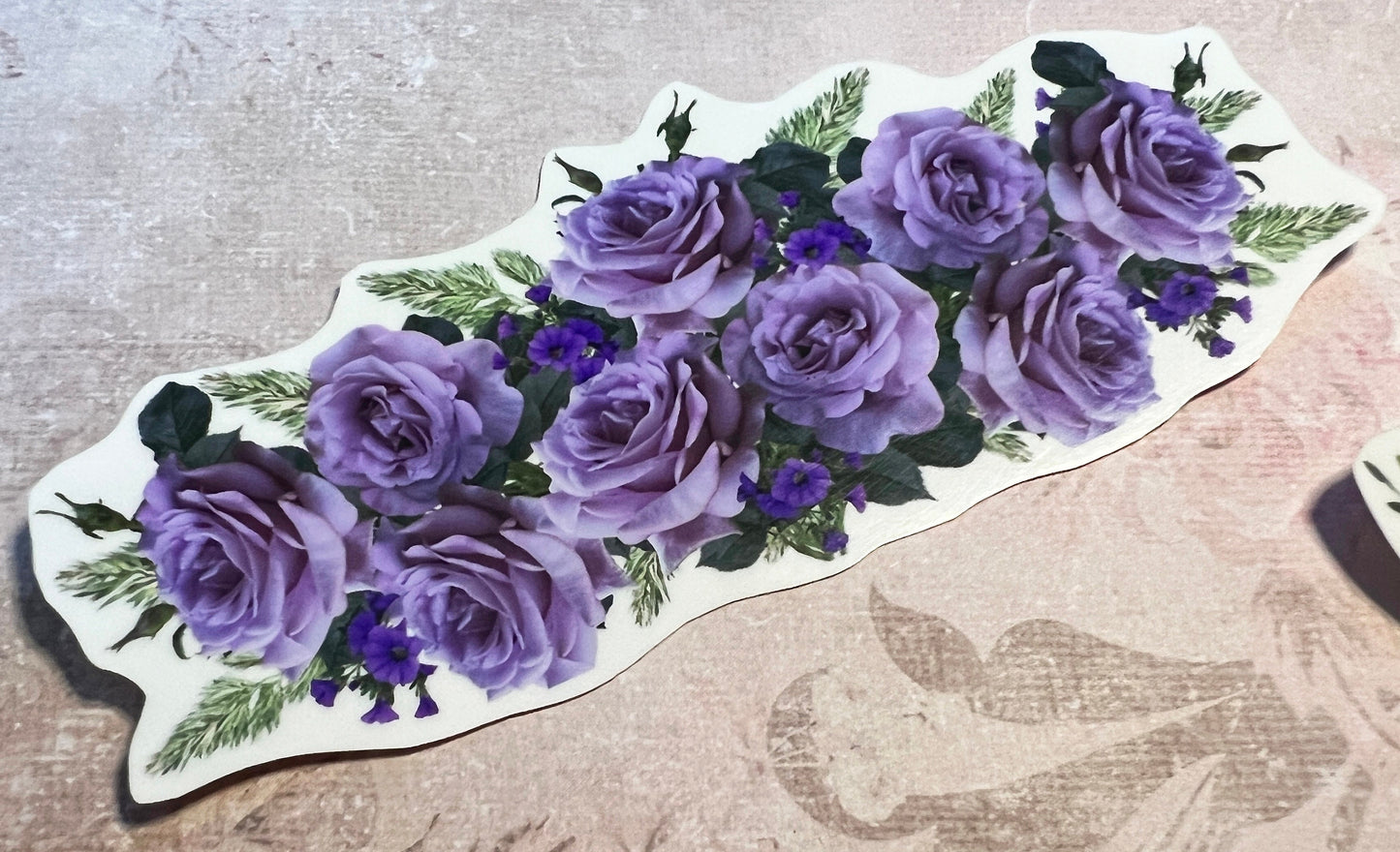 Watercolor Rose Stickers: Spring Garden Vinyl Decals, Set of 4 (etsy image id: 5601831908)