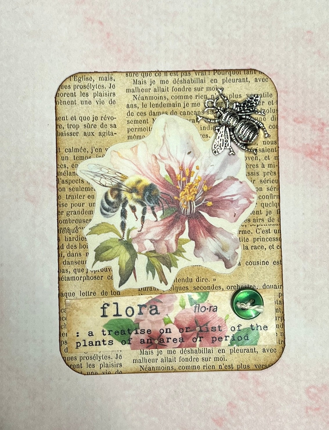 Example of how a bee sticker can be used as a part of crafting (etsy image id: 5624305528)