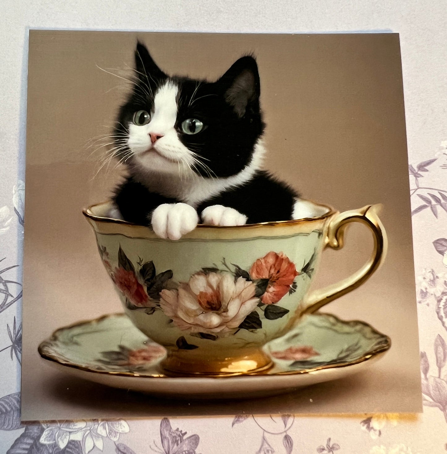 Kittens in Teacups Stickers, Set of 5 (etsy image id: 5651470629)