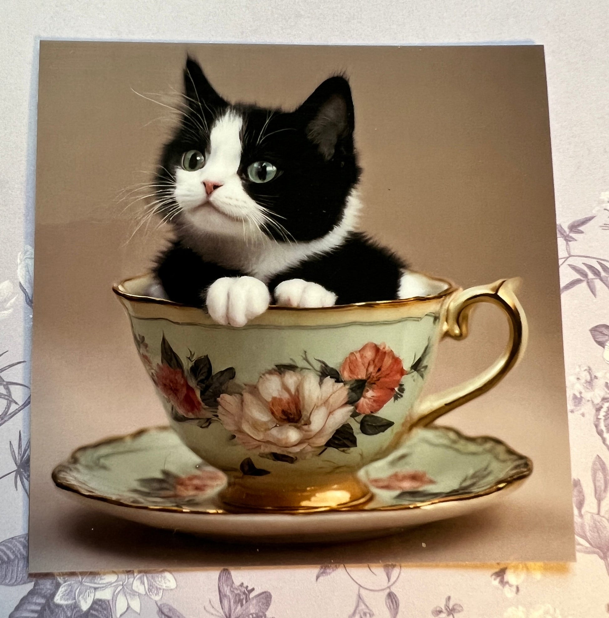 Kittens in Teacups Stickers, Set of 5 (etsy image id: 5651470629)