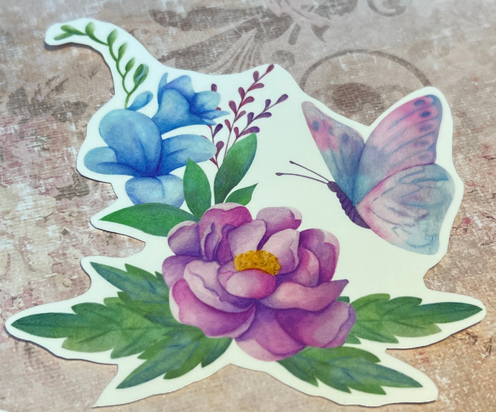 Set of 4 larger Butterfly Garden stickers, coated with peel off back (etsy image id: 5651993519)
