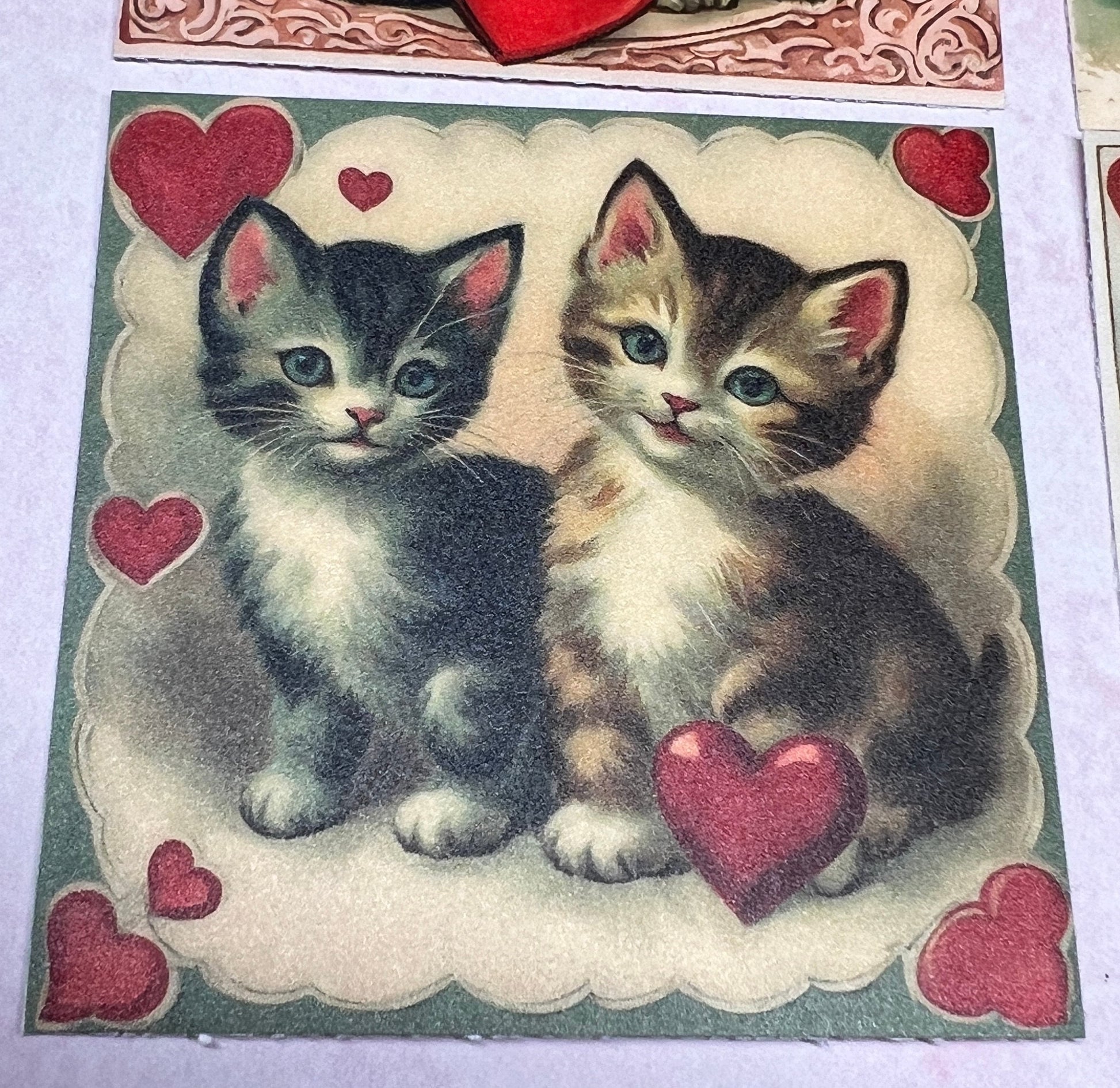 Vintage style Valentine Kitties Matte stickers (etsy image id: 5700528004)