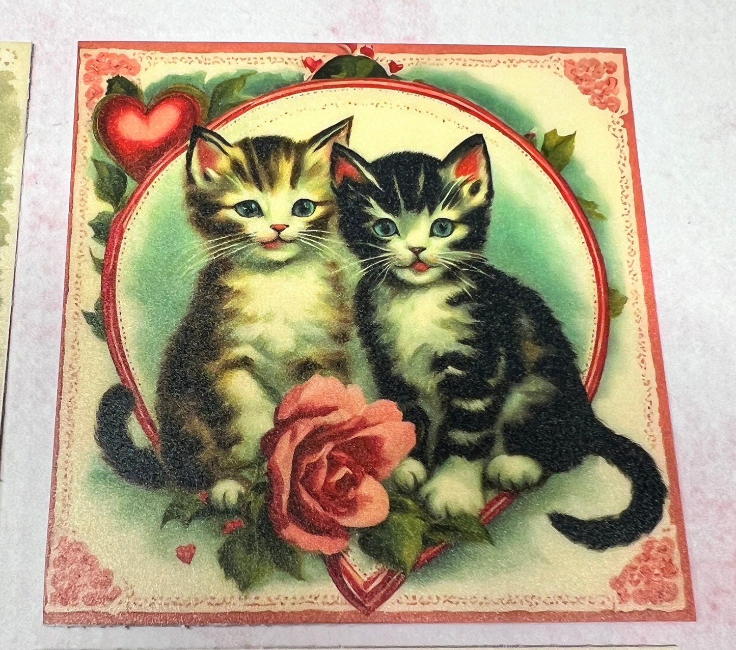 Vintage style Valentine Kitties Matte stickers (etsy image id: 5700528254)
