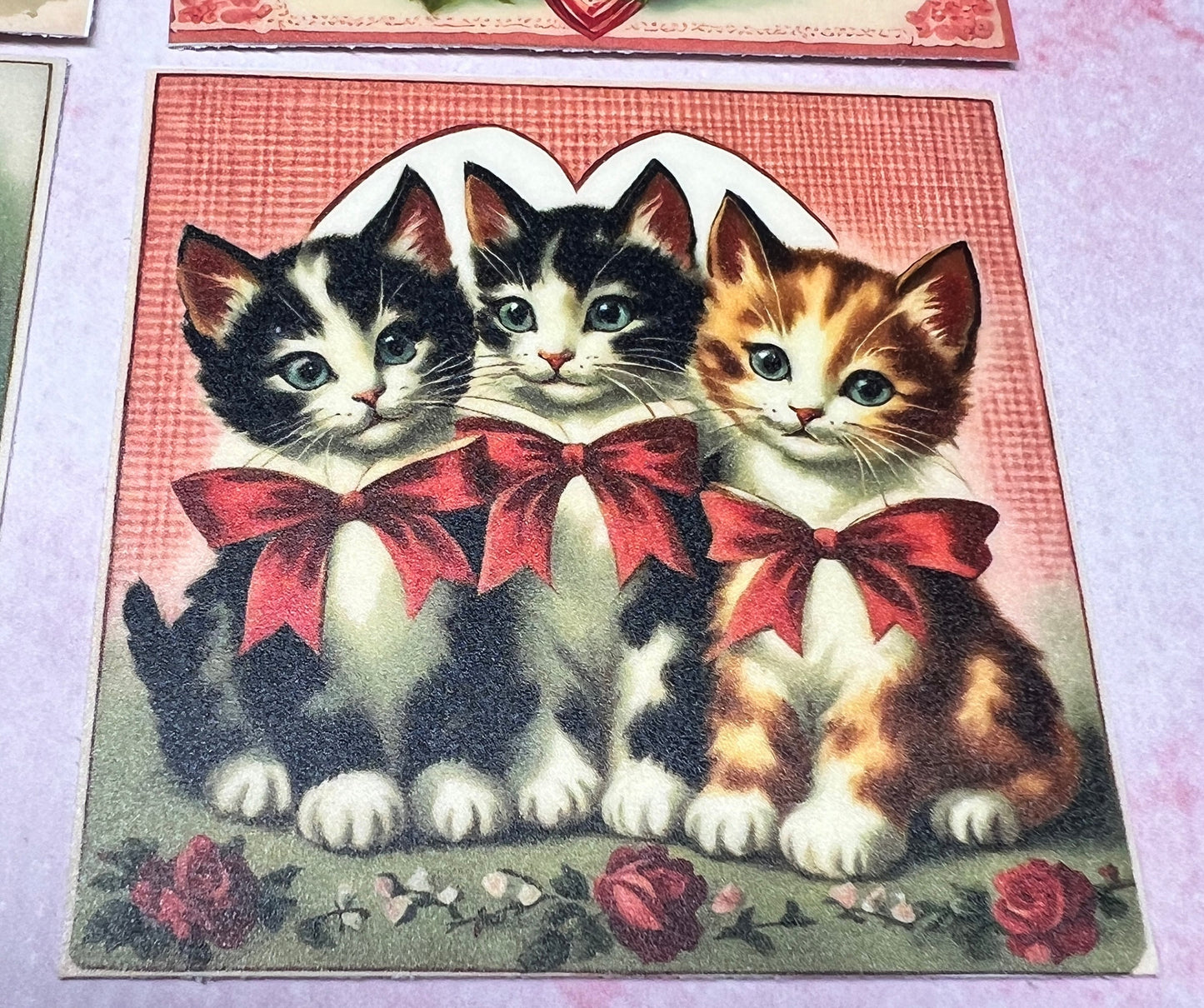 Vintage style Valentine Kitties Matte stickers (etsy image id: 5748583297)