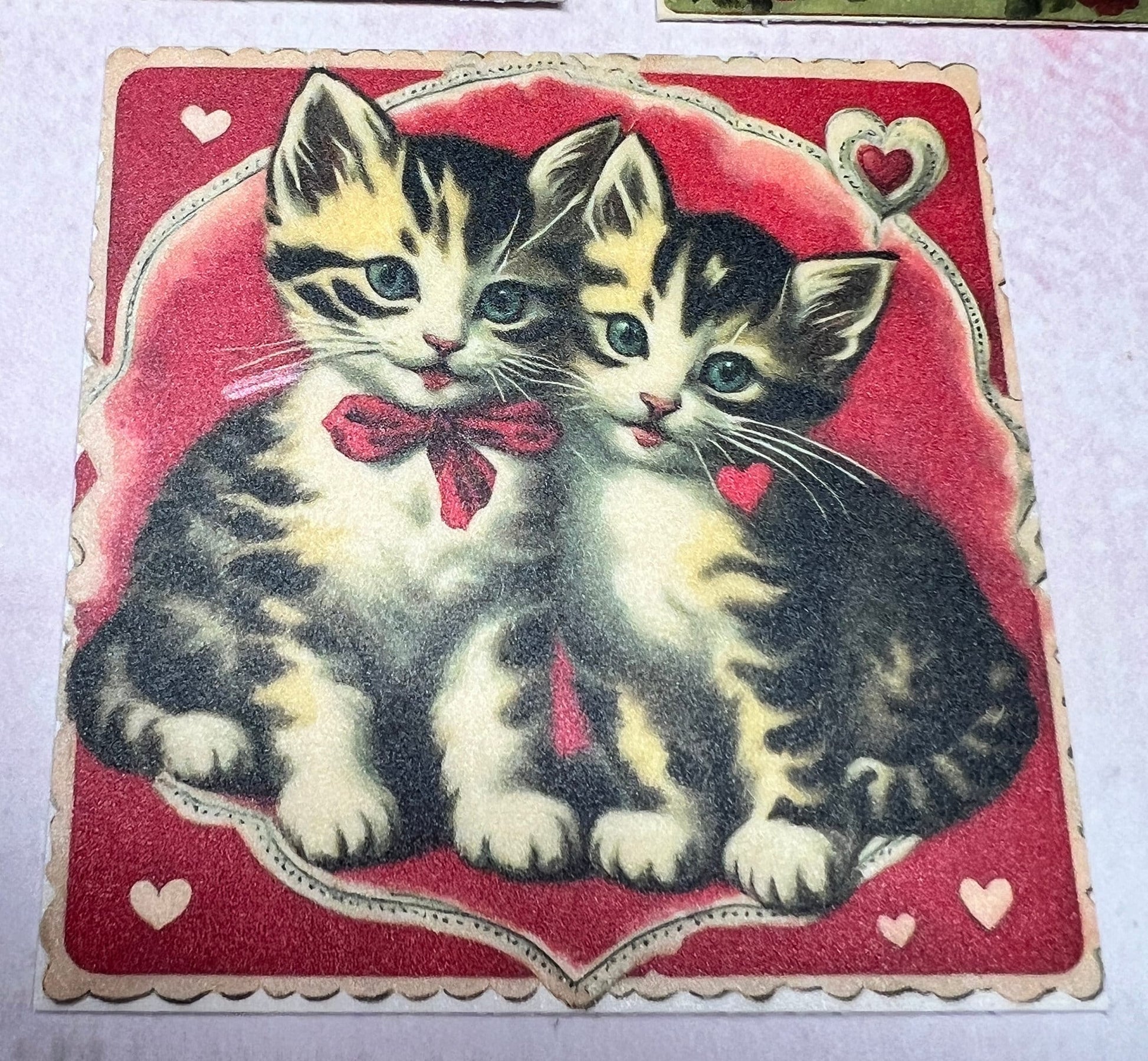 Vintage style Valentine Kitties Matte stickers (etsy image id: 5748584087)