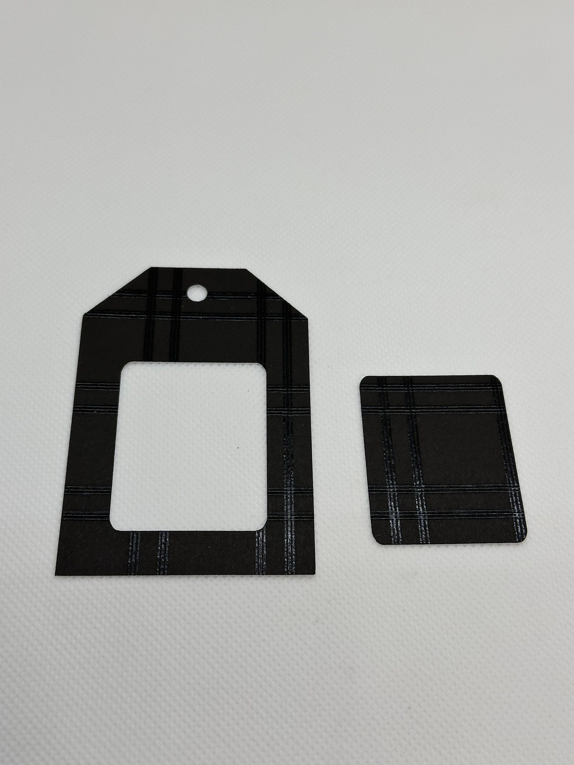 Die-Cut Frame Tags in Black + Small Card (etsy image id: 5849947578)