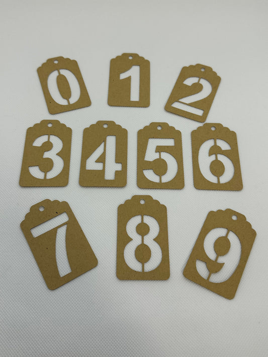 Die Cut Number Kraft Tags: Journaling Mixed Media (etsy image id: 5898062075)