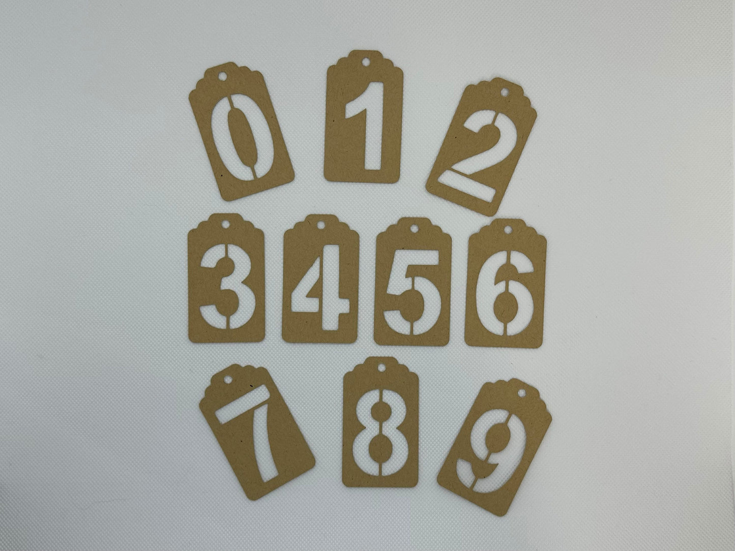 Die Cut Number Kraft Tags: Journaling Mixed Media (etsy image id: 5898062169)