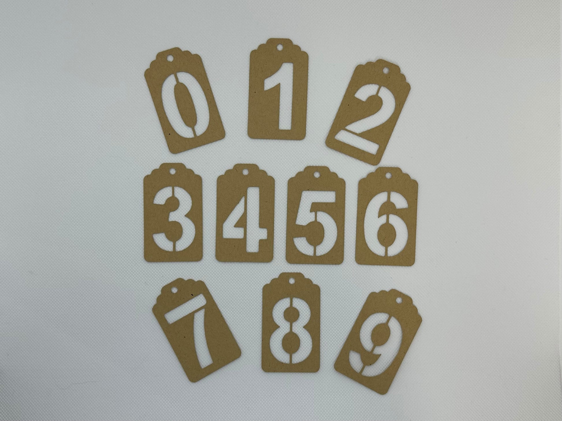 Die Cut Number Kraft Tags: Journaling Mixed Media (etsy image id: 5898062169)