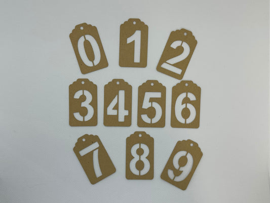 Die Cut Number Kraft Tags: Journaling Mixed Media (etsy image id: 5898062169)