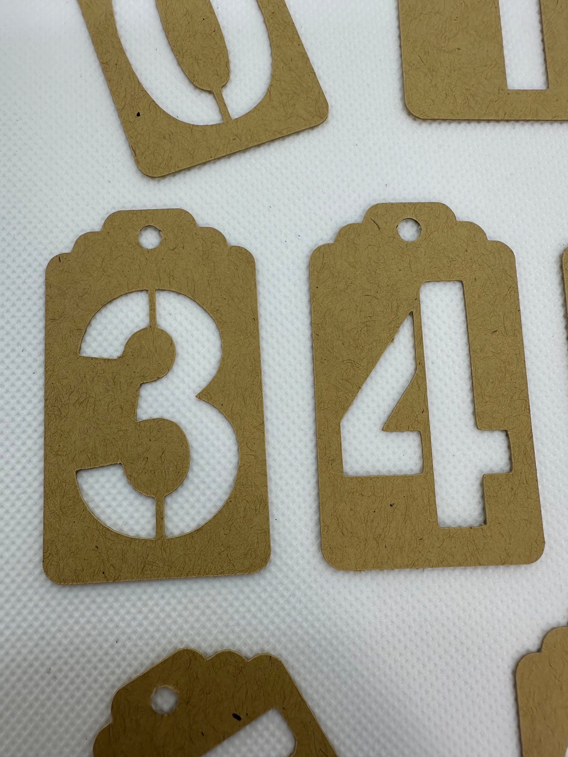 Die Cut Number Kraft Tags: Journaling Mixed Media (etsy image id: 5898062187)