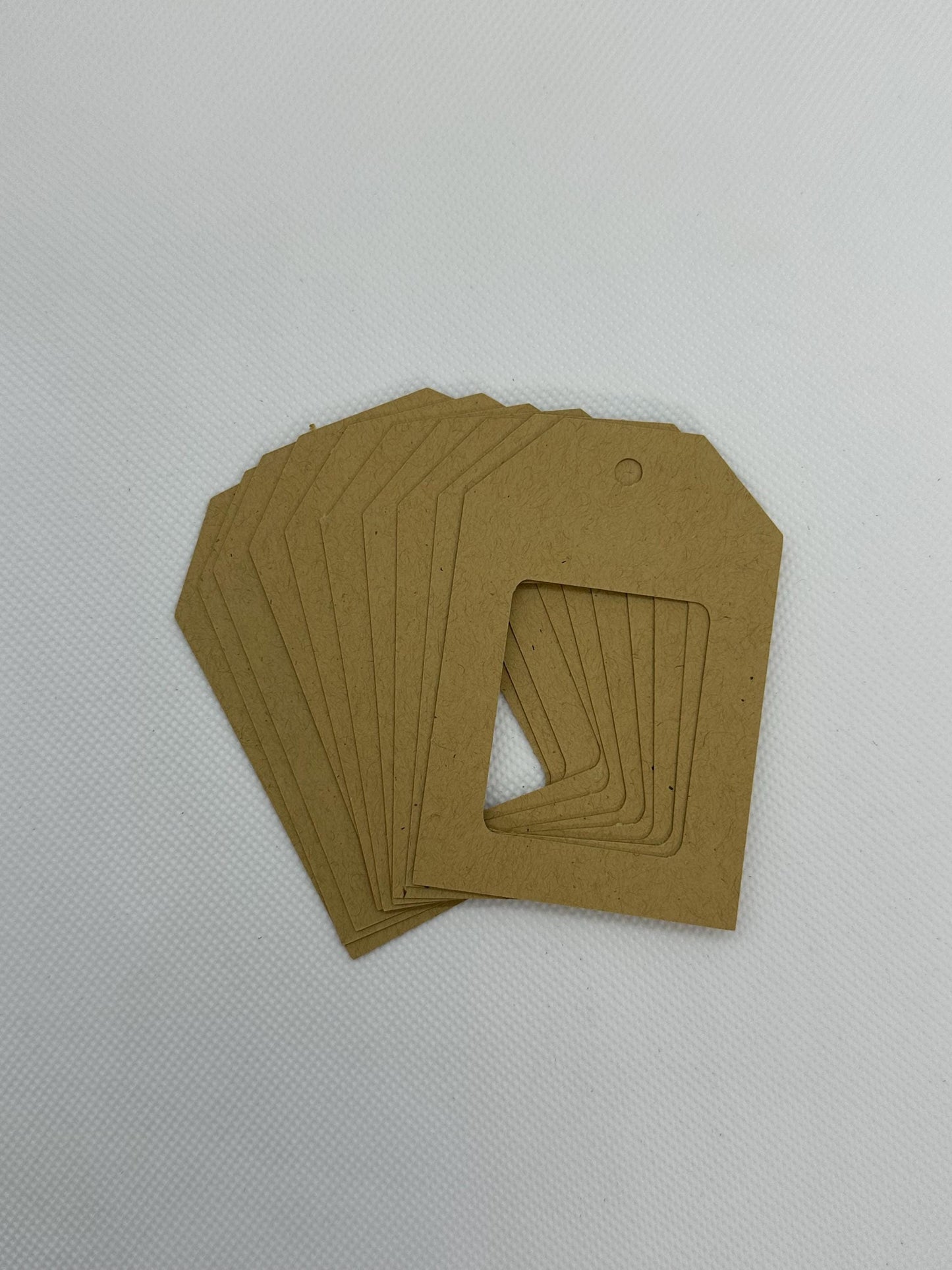 Die-Cut Frame Tags in  light brown Kraft + Small Card (etsy image id: 6531603450)