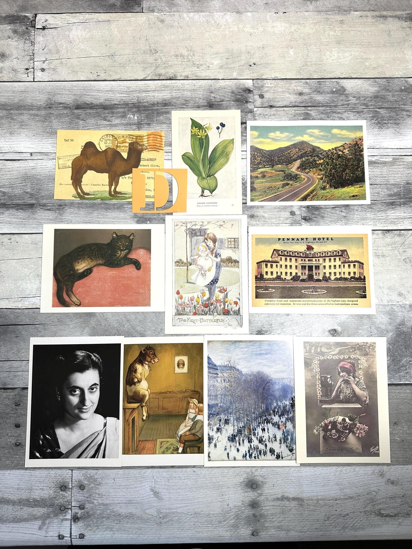 This image shows set D of the vintage postcards (etsy image id: 6566179884)
