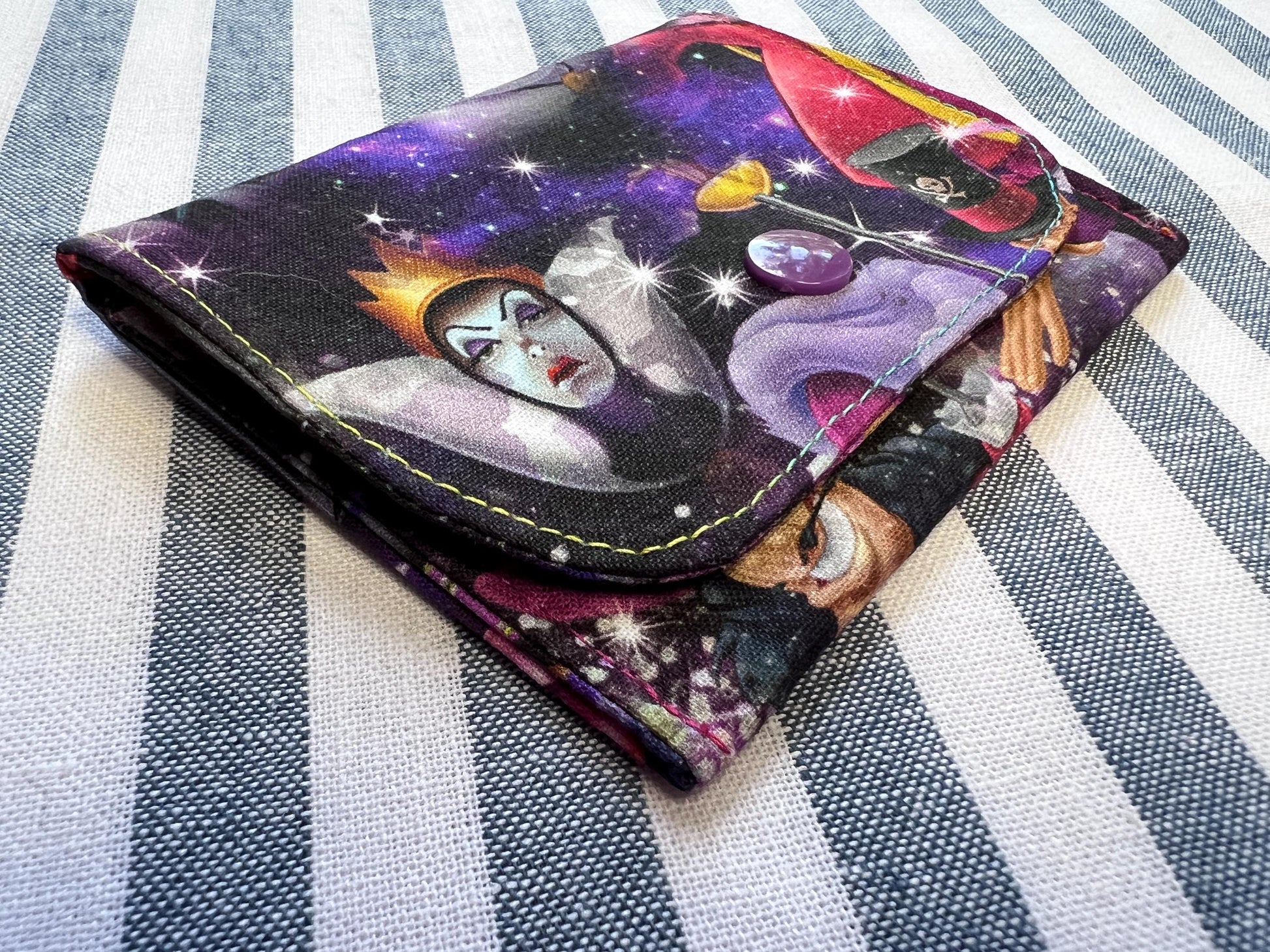 Card wallet - fabric with snap closure, one pocket for cards and cash, pocket size (etsy image id: 6575892573)