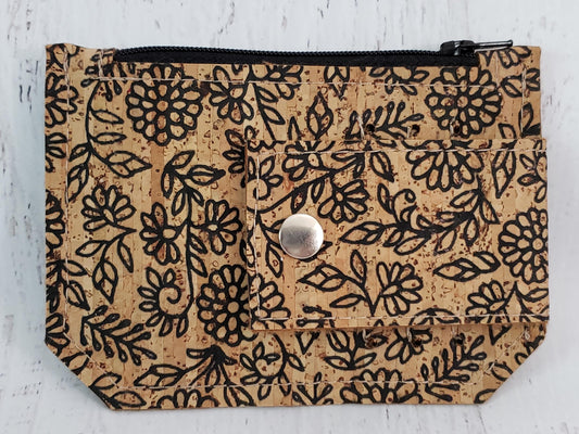 Floral Cork Wallet: Handmade Minimalist Pocket Wallet (etsy image id: 6583618917)