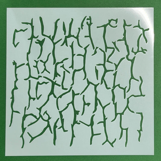Stencils: 5x5" Paint Crackle Effect, Bubbles, Zigzag,  Fronds,  and more (etsy image id: 6734447824)