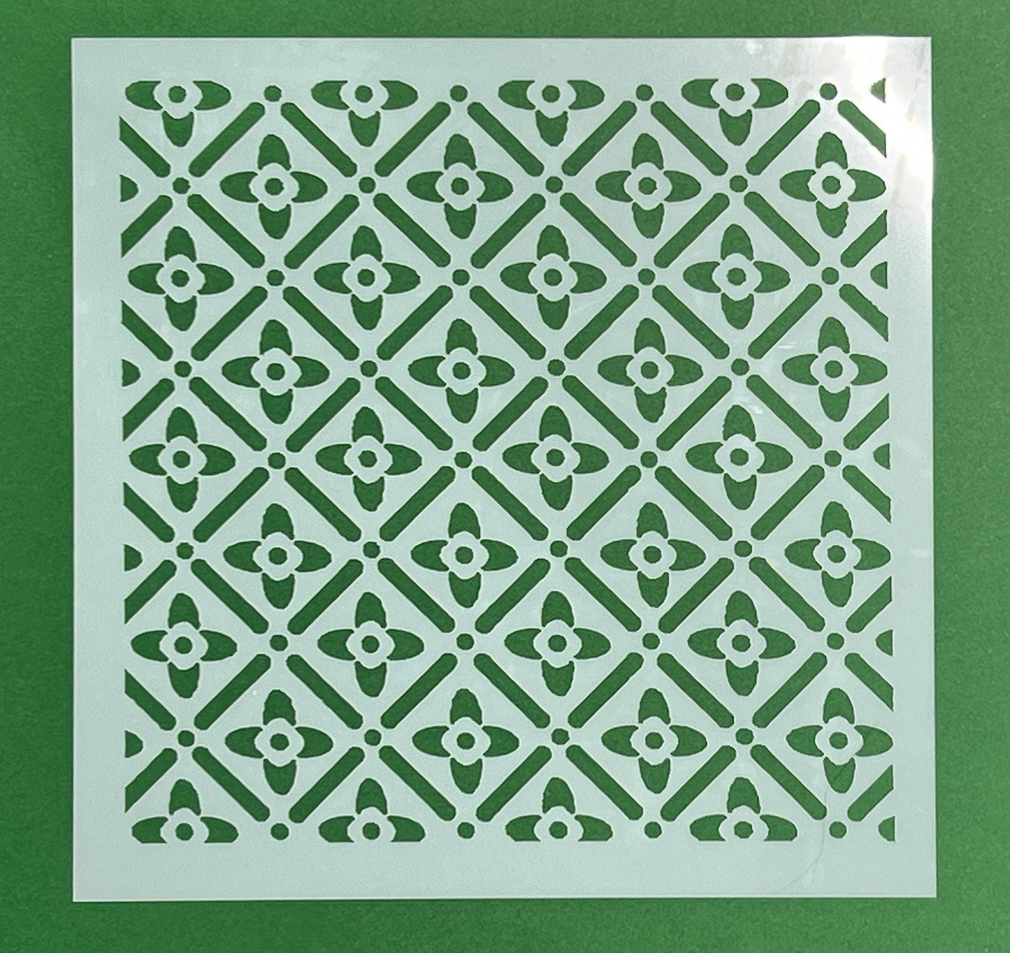 Stencils: 5x5" Paint Crackle Effect, Bubbles, Zigzag,  Fronds,  and more (etsy image id: 6782472561)