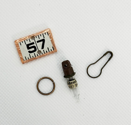 Hand Crafted Salvaged Wooden Ruler Charm Set kit (etsy image id: 7760606700)