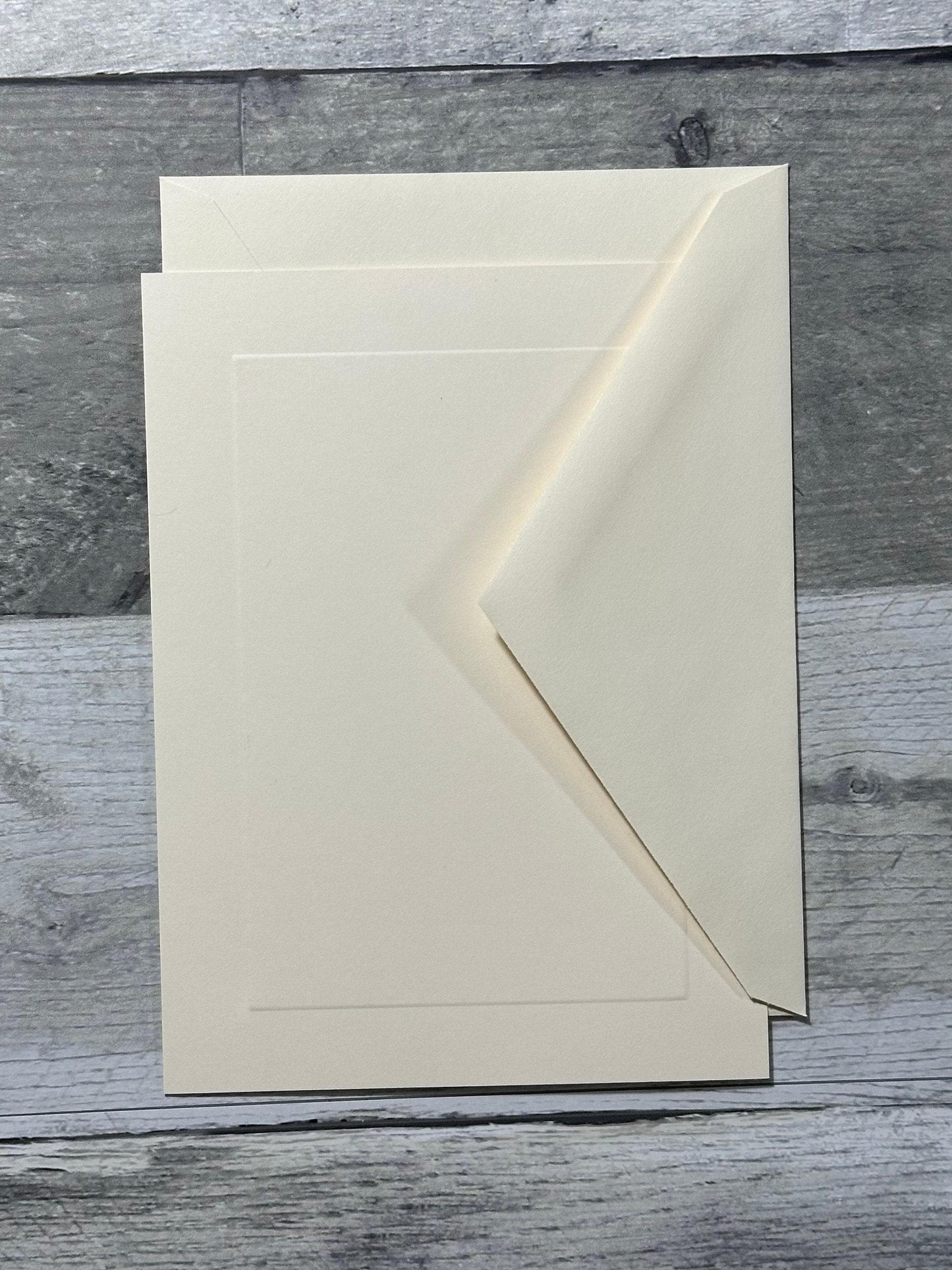 Single Sided, Cream Color, Embossed Cards with Matching Envelopes set of 10 (etsy image id: 7760611982)