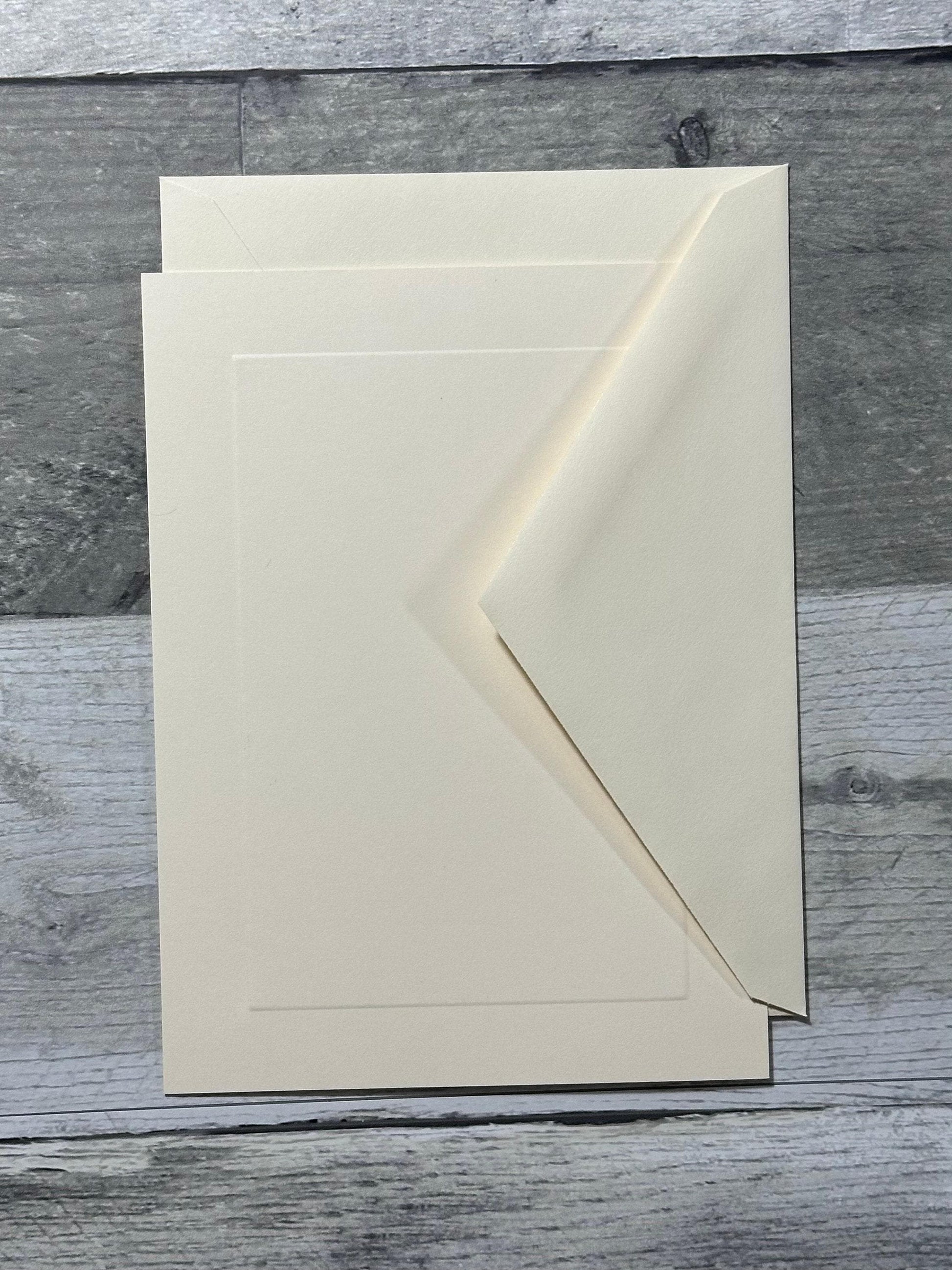 Single Sided, Cream Color, Embossed Cards with Matching Envelopes set of 10 (etsy image id: 7760611982)