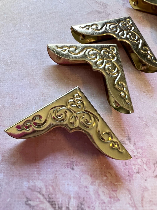 metal book corners in gold color (etsy image id: 7760617660)