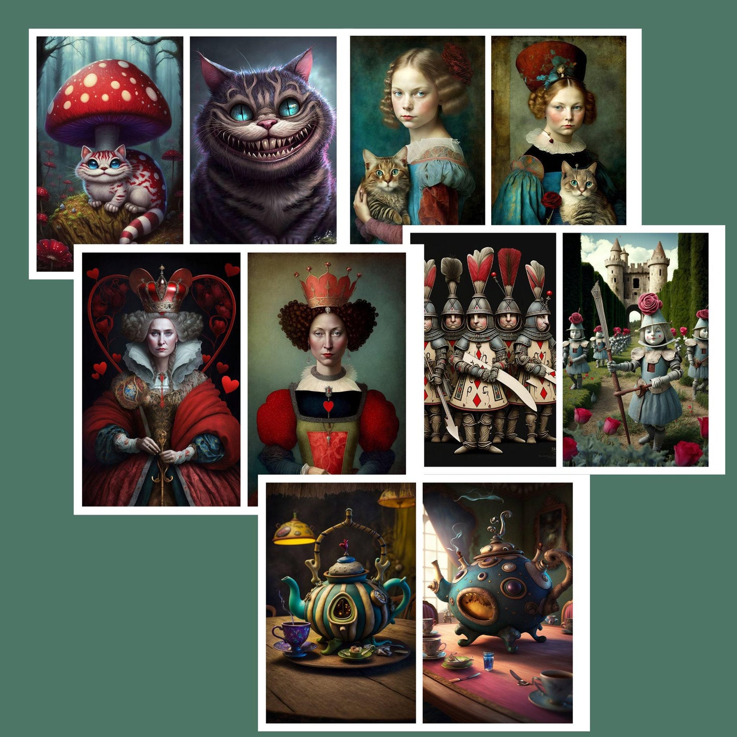 The Wonders of Alice vivid print Paper Pack - 18 sheets, 58 images (etsy image id: 7760618984)