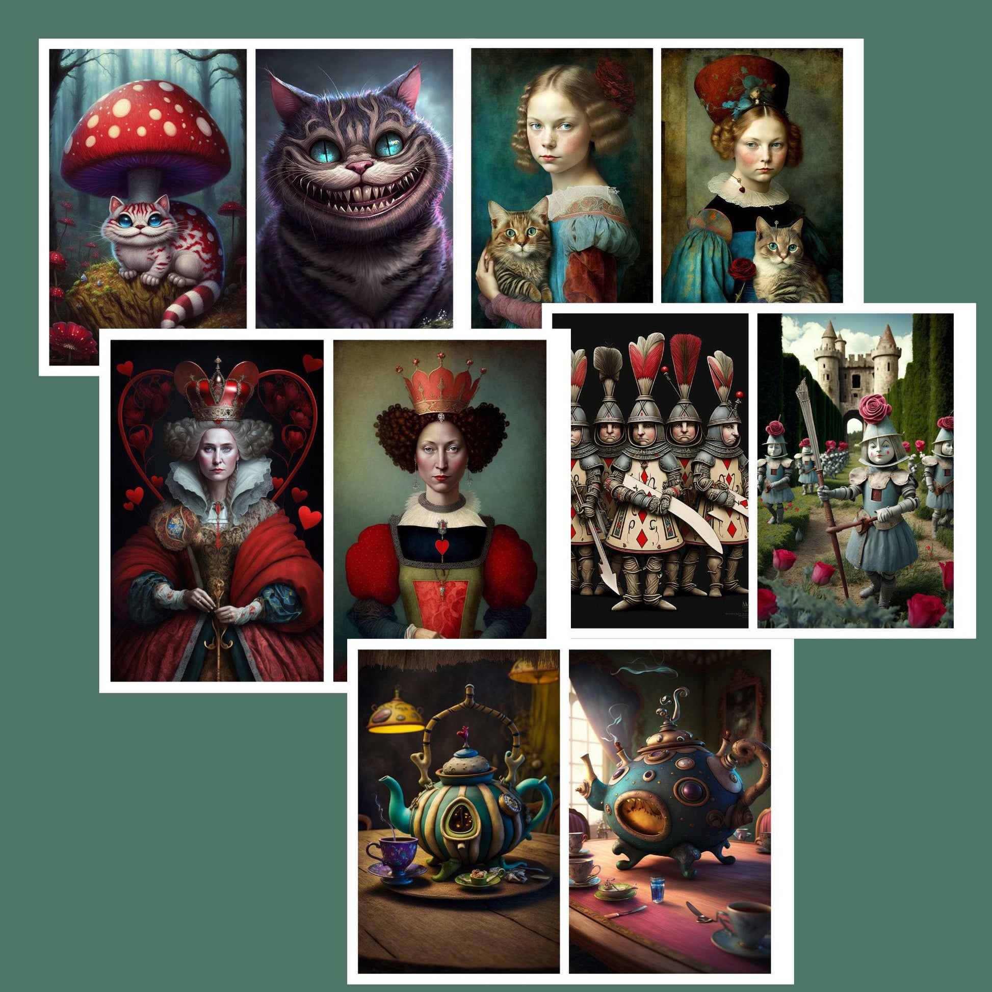 The Wonders of Alice vivid print Paper Pack - 18 sheets, 58 images (etsy image id: 7760618984)