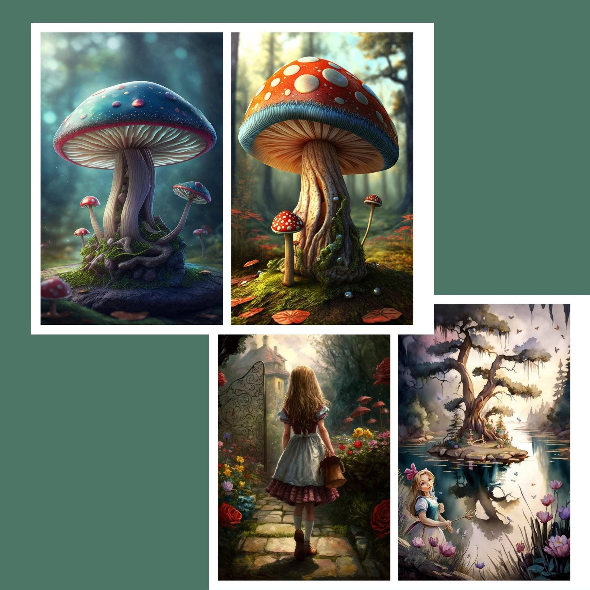 The Wonders of Alice vivid print Paper Pack - 18 sheets, 58 images (etsy image id: 7760619028)
